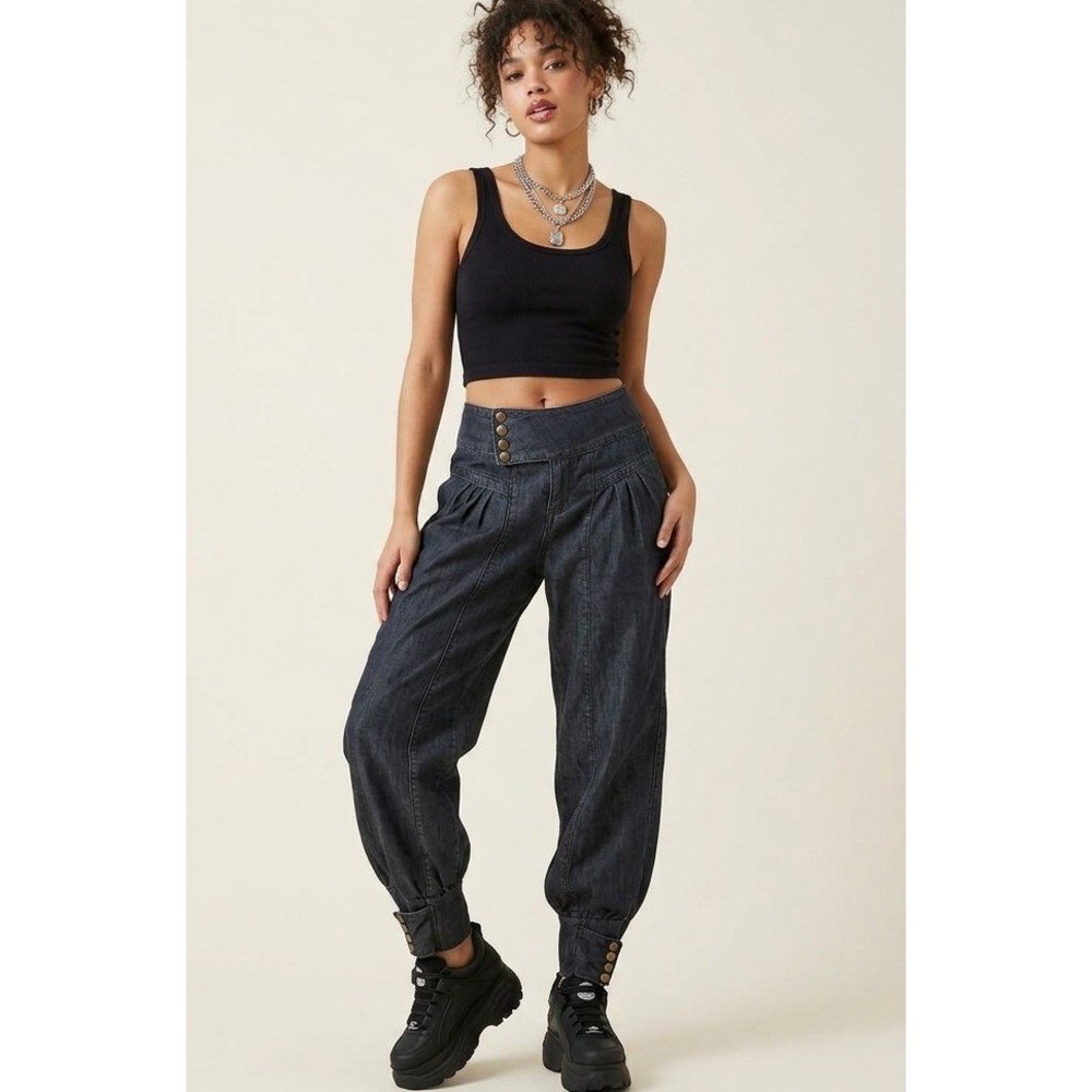 Vintage Y2K ROYAL REPUBLIC 7Jr Harem Style Jeans Joggers Mid Rise Dark Wash‎
